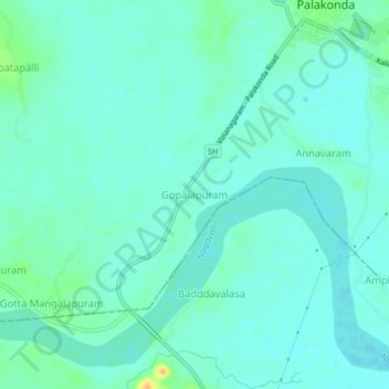 Gopalapuram topographic map, elevation, terrain