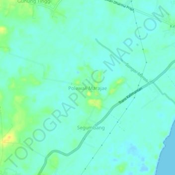 Polewali Marajae topographic map, elevation, terrain