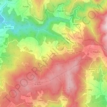 Vilar topographic map, elevation, terrain