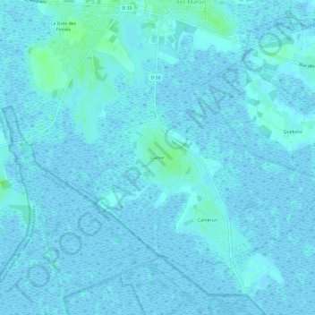 Camer topographic map, elevation, terrain