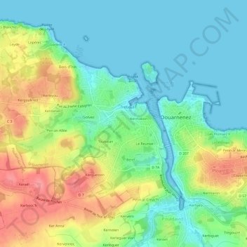 Keriguy topographic map, elevation, terrain