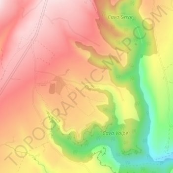 Grotta dell'Acqua topographic map, elevation, terrain
