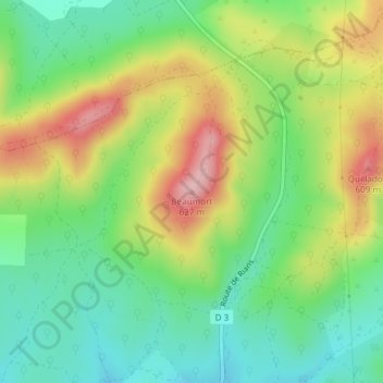 Beaumort topographic map, elevation, terrain