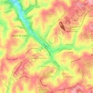 Clifton topographic map, elevation, terrain