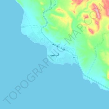 Abu Zenima topographic map, elevation, terrain