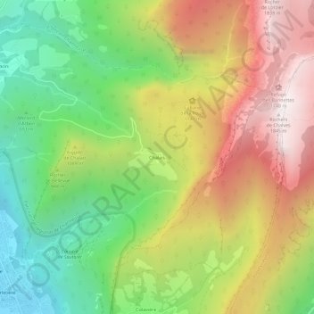 Chalais topographic map, elevation, terrain