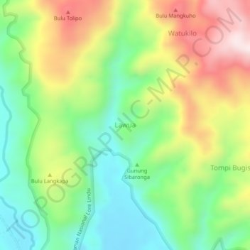 Lawua topographic map, elevation, terrain
