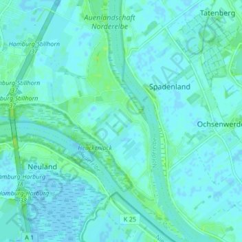 Moorwerder topographic map, elevation, terrain