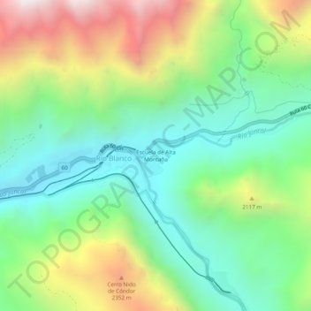 Escuela de Alta Montaña topographic map, elevation, terrain