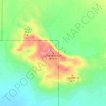 Sand Mountain topographic map, elevation, terrain