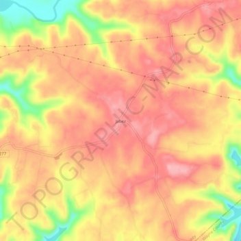 Jabez topographic map, elevation, terrain
