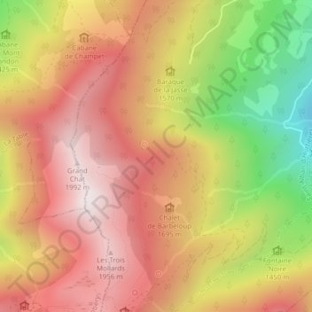 Rocher du Cra topographic map, elevation, terrain