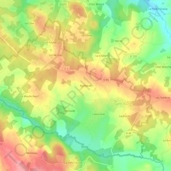 Bacheirat topographic map, elevation, terrain