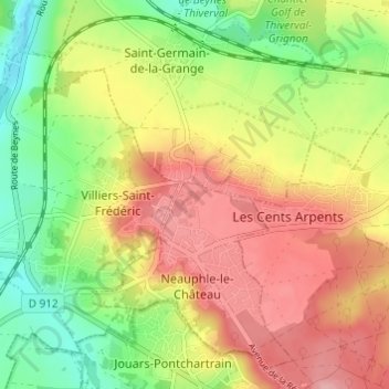 Chatron topographic map, elevation, terrain