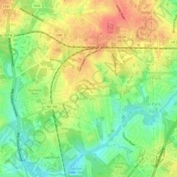 Pinecrest topographic map, elevation, terrain
