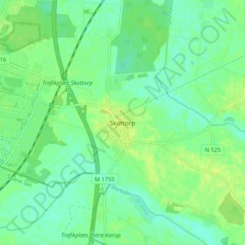 Skottorp topographic map, elevation, terrain