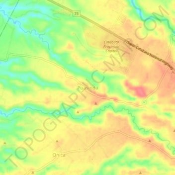 Puasinda topographic map, elevation, terrain
