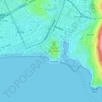 Cascade topographic map, elevation, terrain