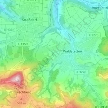Herzenklinge topographic map, elevation, terrain