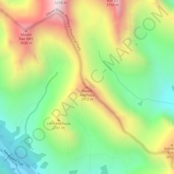 Mount Arethusa topographic map, elevation, terrain