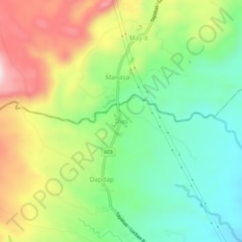 Ibas topographic map, elevation, terrain