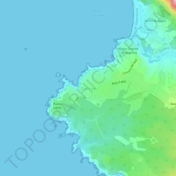 Quintay topographic map, elevation, terrain