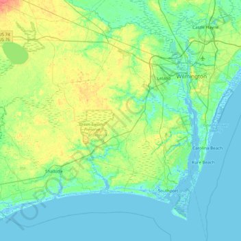 Sullivan Island topographic map, elevation, terrain