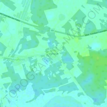 Somopae topographic map, elevation, terrain