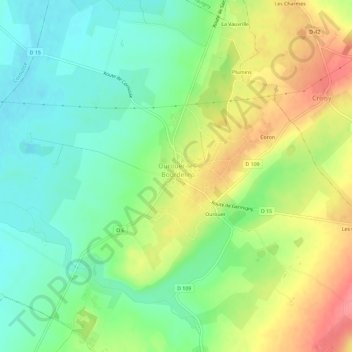 Les Bourdelins topographic map, elevation, terrain