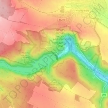 392 topographic map, elevation, terrain