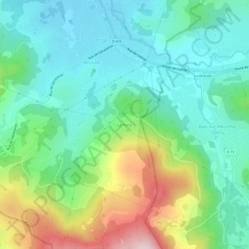 Le Faing topographic map, elevation, terrain