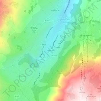 Le Forest topographic map, elevation, terrain