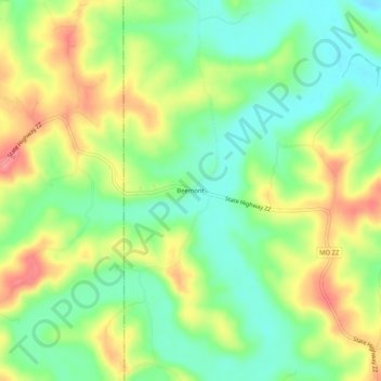 Beemont topographic map, elevation, terrain