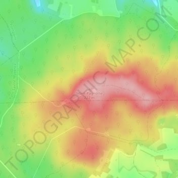 Mont Pagnotte topographic map, elevation, terrain