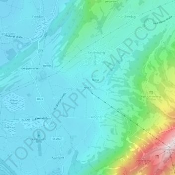 Altach topographic map, elevation, terrain