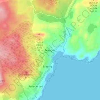 Teangue topographic map, elevation, terrain