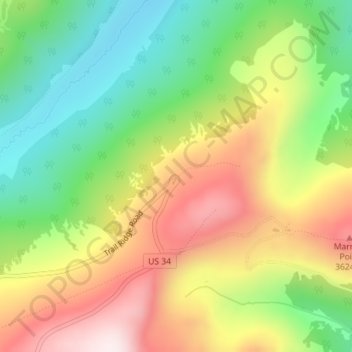 Medicine Bow Curve topographic map, elevation, terrain