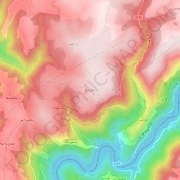 Rouens topographic map, elevation, terrain