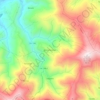 Monte Redondo topographic map, elevation, terrain