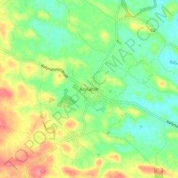 Annahilt topographic map, elevation, terrain