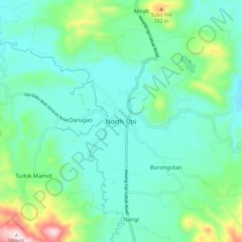 North Upi topographic map, elevation, terrain