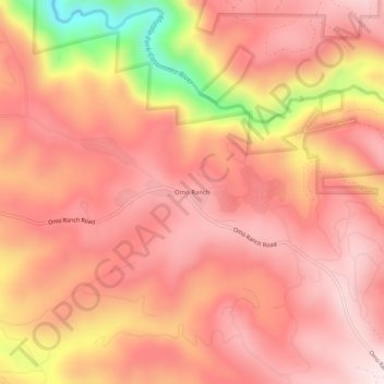 Omo Ranch topographic map, elevation, terrain