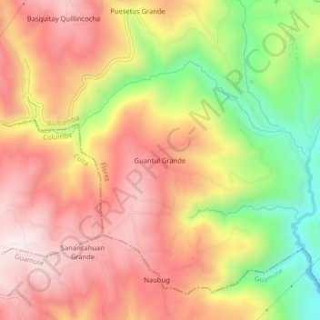 Guantul Grande topographic map, elevation, terrain