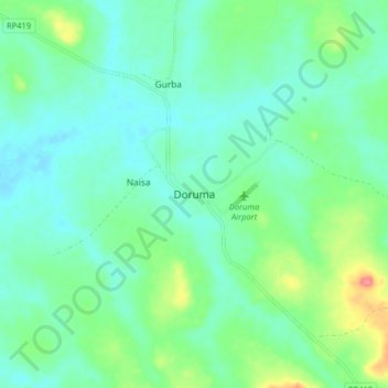 Doruma topographic map, elevation, terrain