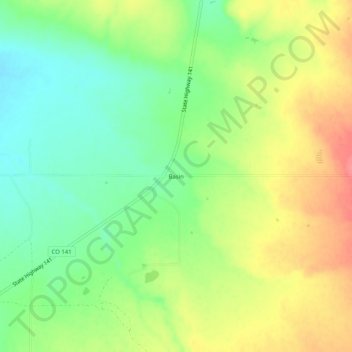 Basin topographic map, elevation, terrain