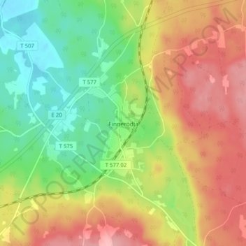 Finnerödja topographic map, elevation, terrain