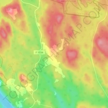 Kongseryd topographic map, elevation, terrain