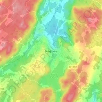 Dalsjöfors topographic map, elevation, terrain