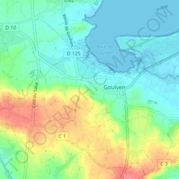 Le Désert topographic map, elevation, terrain