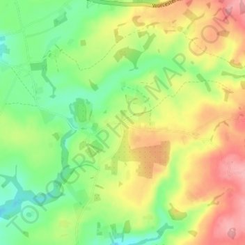 Risbury topographic map, elevation, terrain